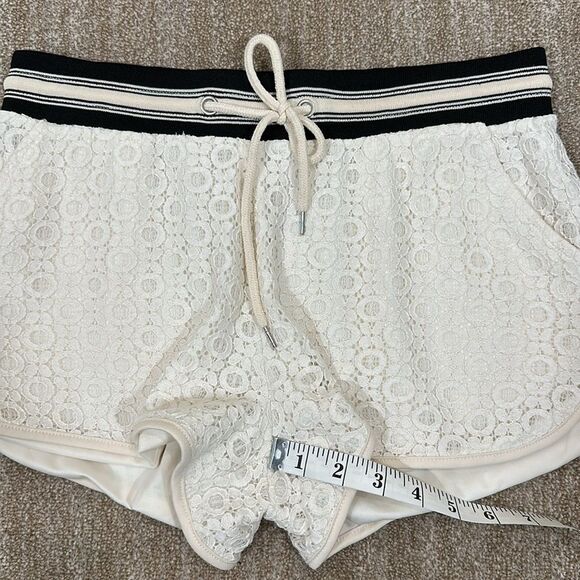 Alya Pull On Drawstring Waist Preppy Lined Boho Crochet Lace Shorts Women Medium - Picture 5 of 7